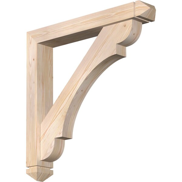 Ekena Millwork Olympic Arts and Crafts Smooth Bracket w/ Offset Brace, Douglas Fir, 5 1/2"W x 36"D x 36"H BKT0604X36X36OLY03SDF - main